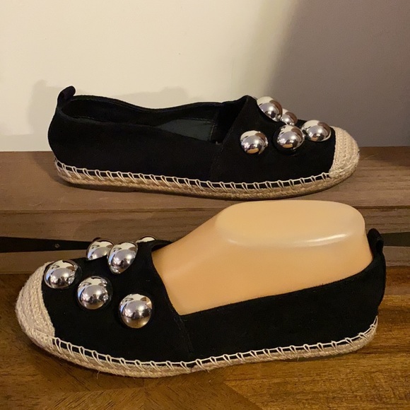 SCHUTZ Pilla Mega Studded Suede Espadrilles 6.5 - Picture 4 of 11